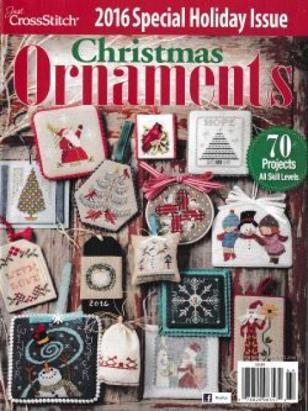 画像1: Just CrossStitch　Christmas Ornaments　2016年　ジャストクロスステッチ・スペシャル・ホリディ・イシュー　クリスマス・オーナメント特集号 (1)